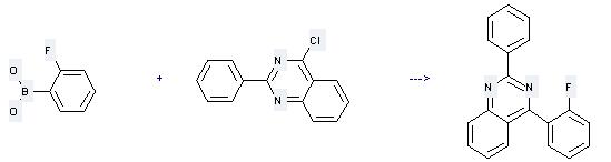 2-Fluorophenylboronic acid can be used to produce 4-(2-fluoro-phenyl)-2-phenyl-quinazoline at the temperature of 90 °C